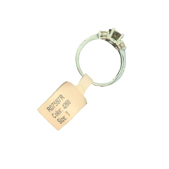 New Women's Cute & Dainty peridot/Clear CZ - Picture 6 of 6